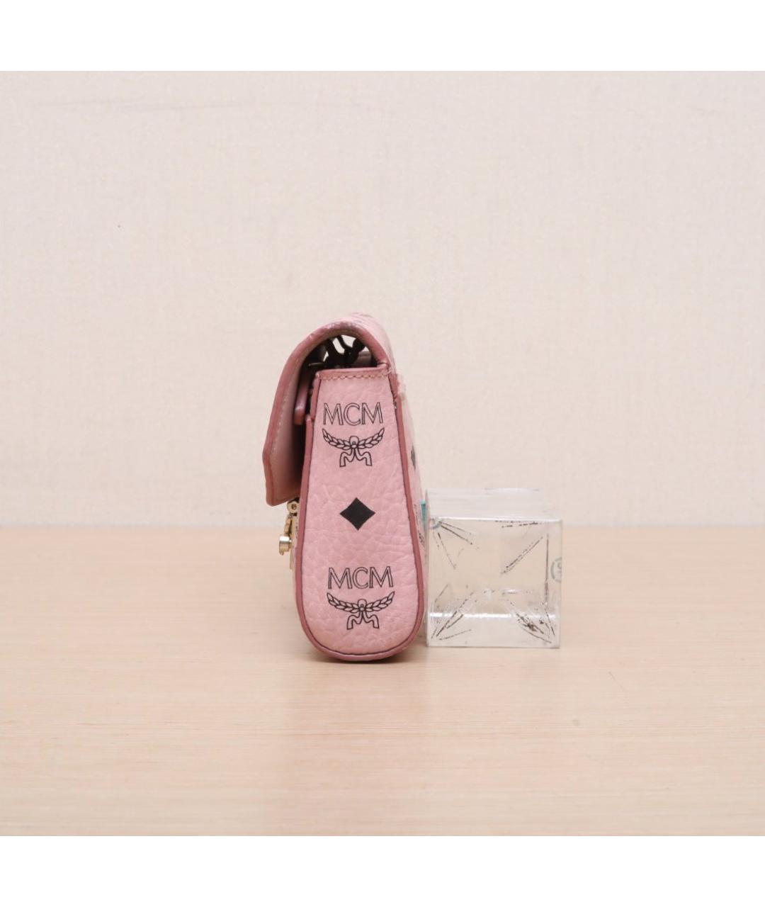 MCM Розовая кожаная сумка через плечо, фото 5