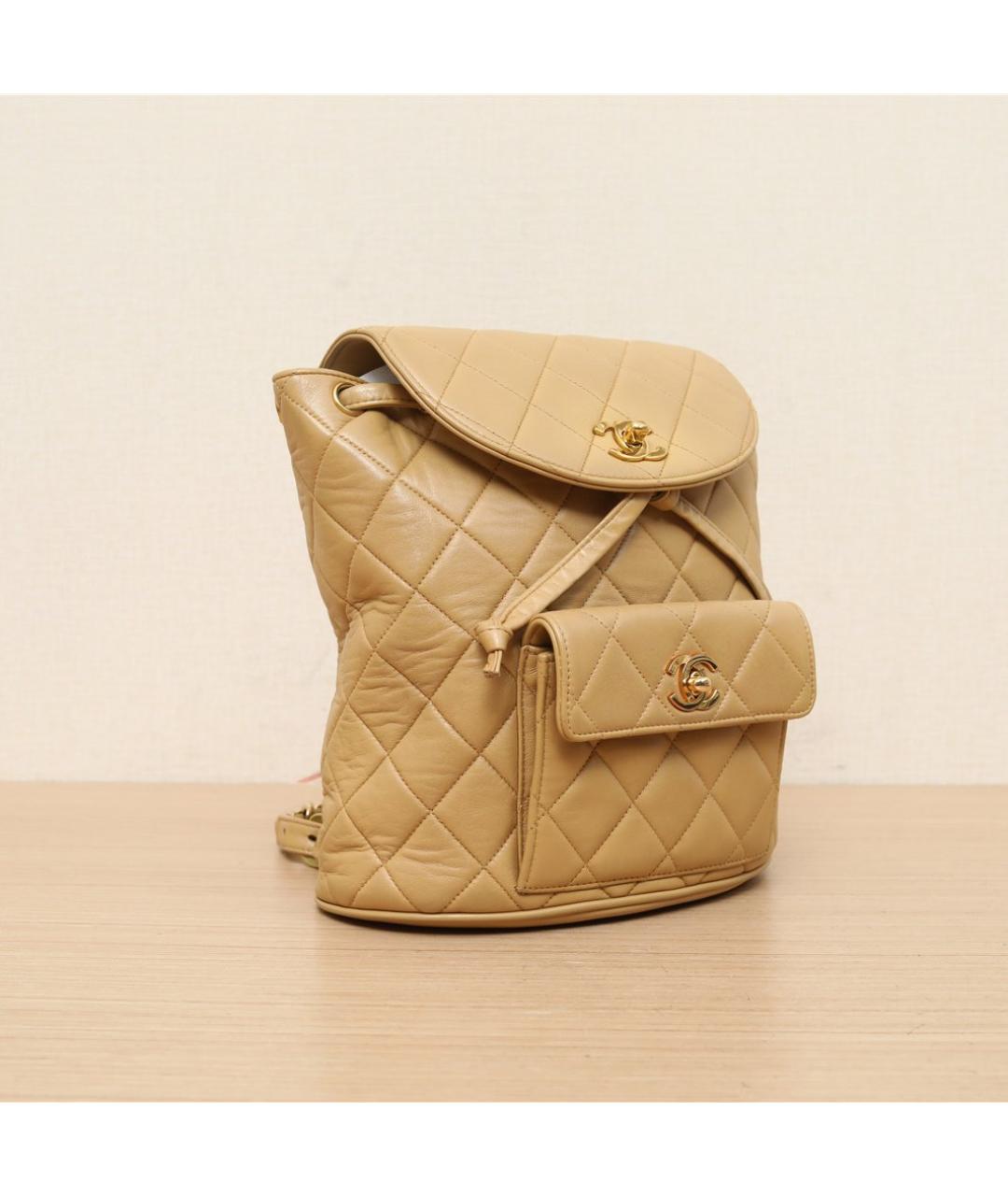 CHANEL Коричневый кожаный рюкзак, фото 3