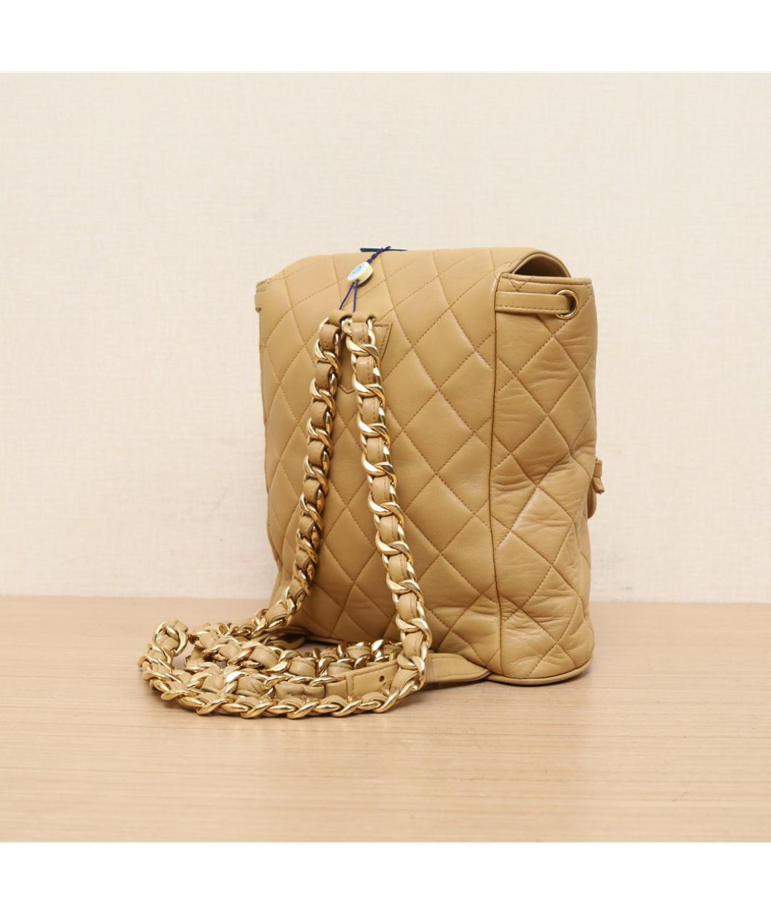 CHANEL Коричневый кожаный рюкзак, фото 5