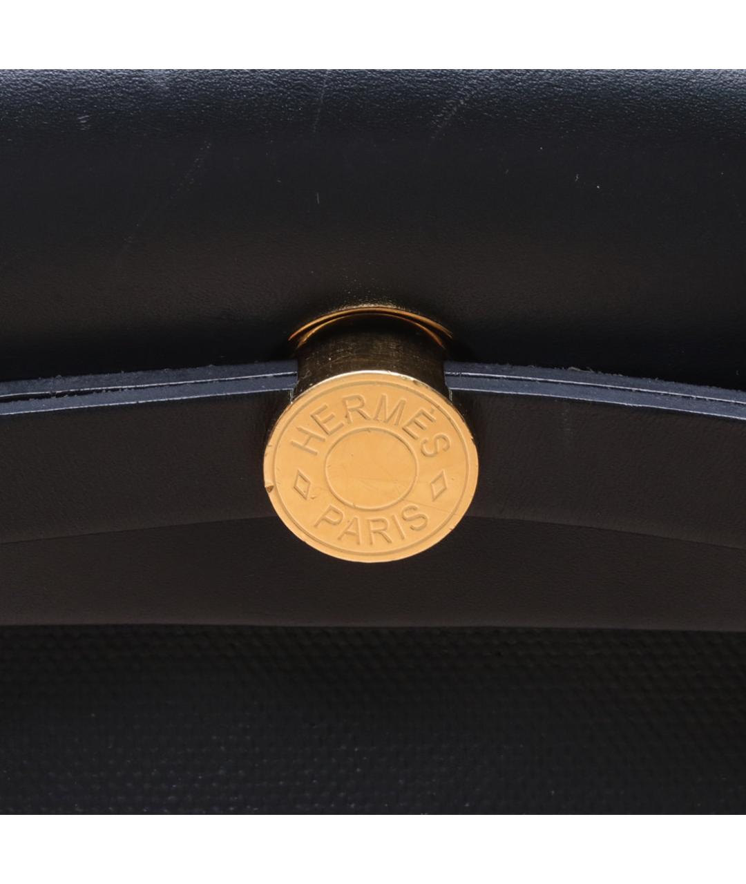 HERMES Черная сумка с короткими ручками, фото 8