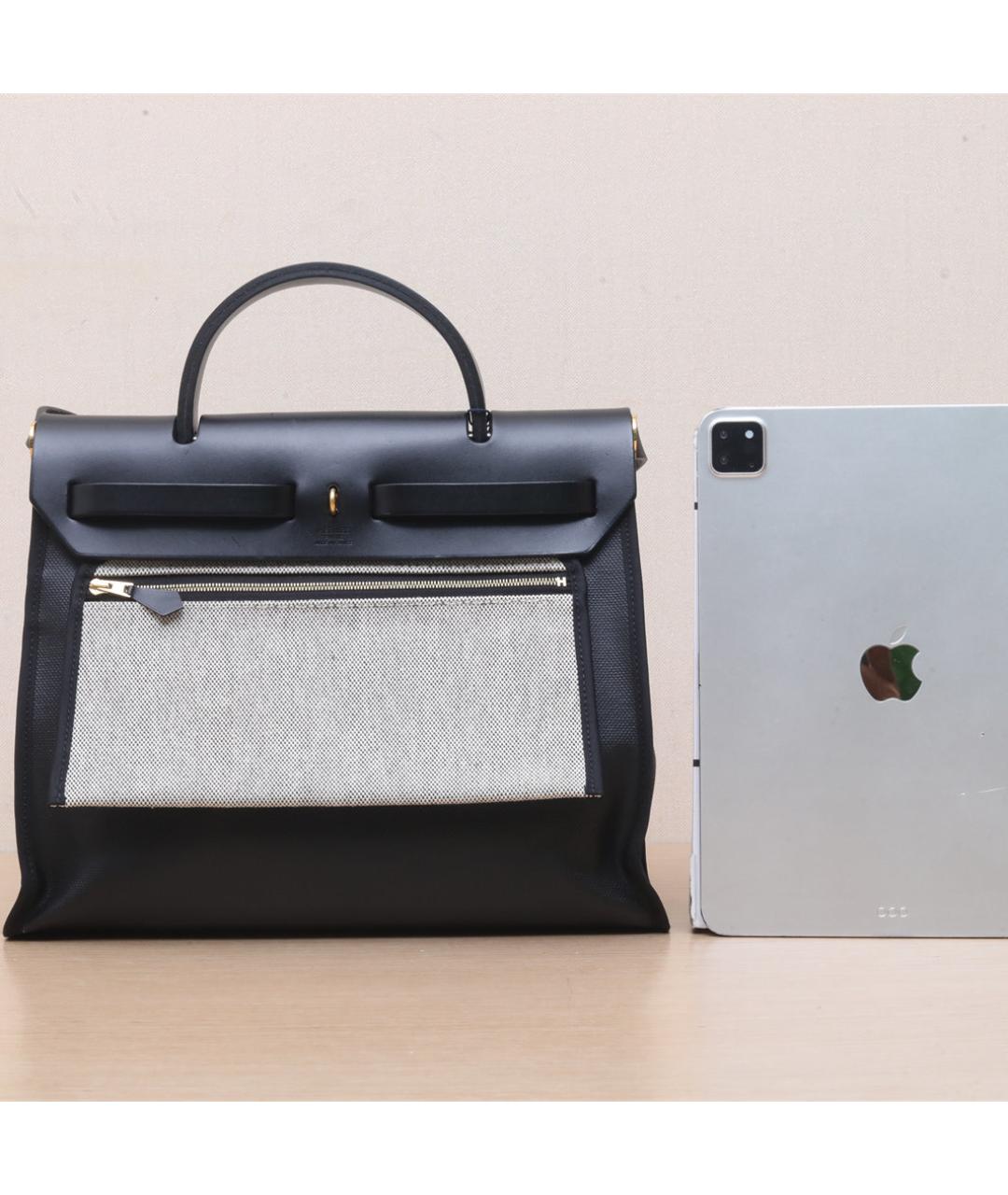 HERMES Черная сумка с короткими ручками, фото 7