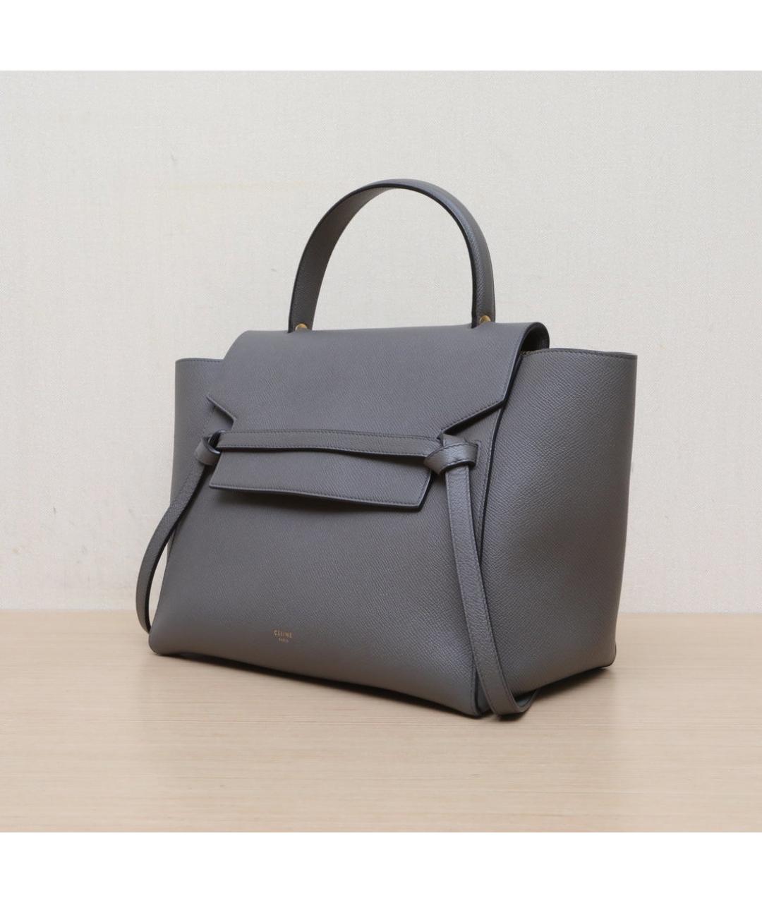 CELINE Серая кожаная сумка через плечо, фото 4