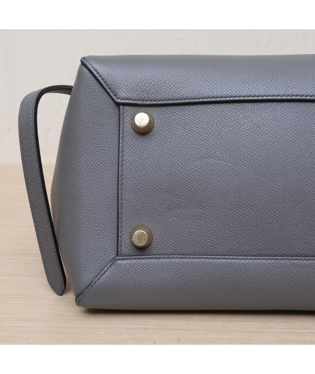 CELINE Серая кожаная сумка через плечо, фото 9