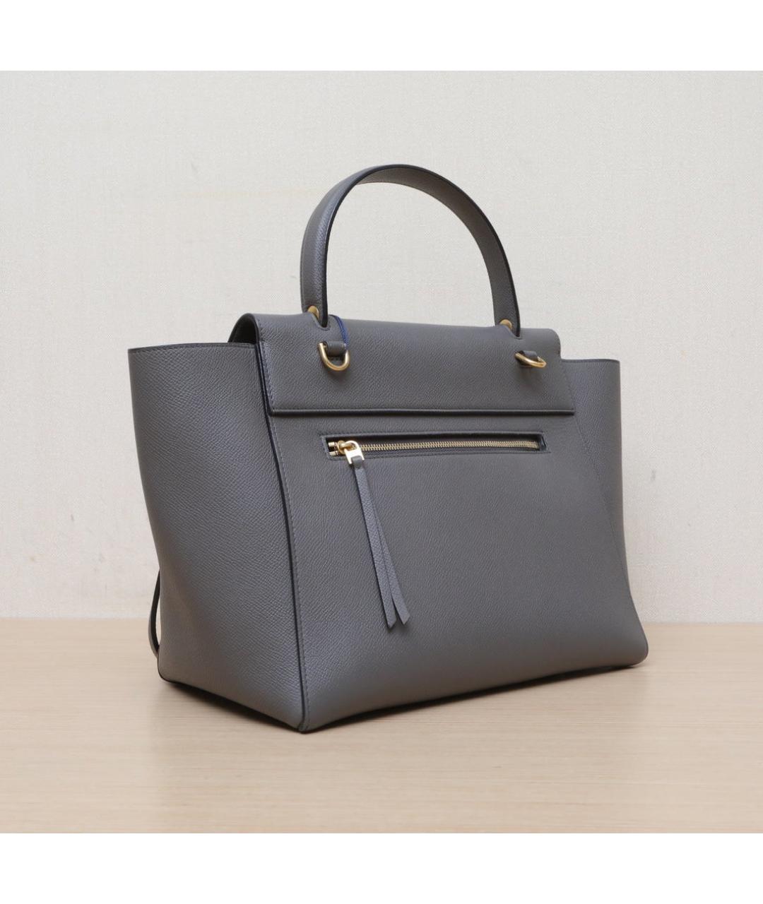 CELINE Серая кожаная сумка через плечо, фото 6