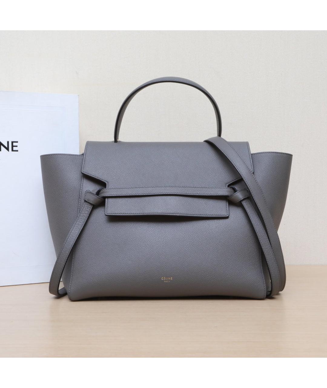 CELINE Серая кожаная сумка через плечо, фото 2