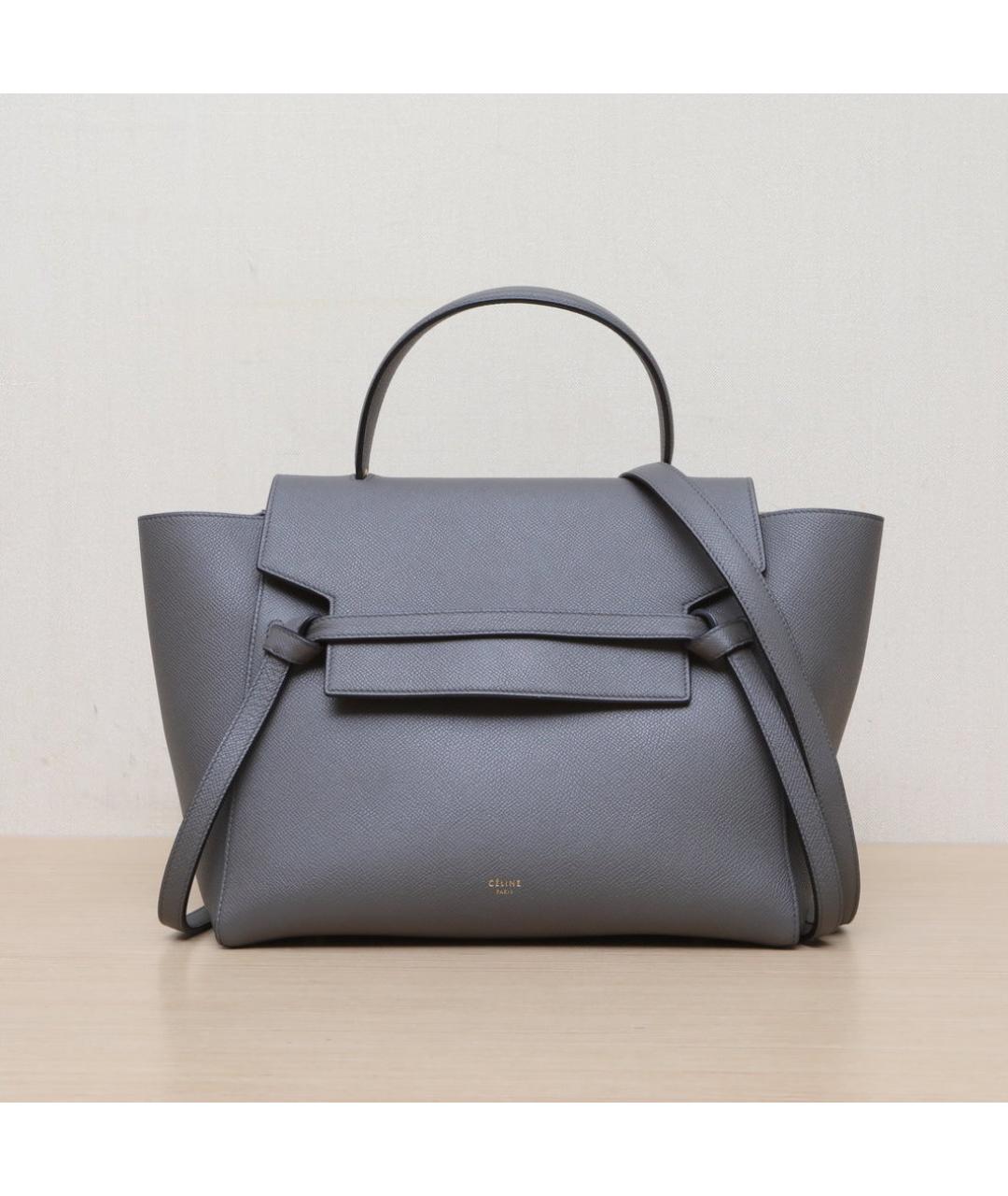 CELINE Серая кожаная сумка через плечо, фото 3