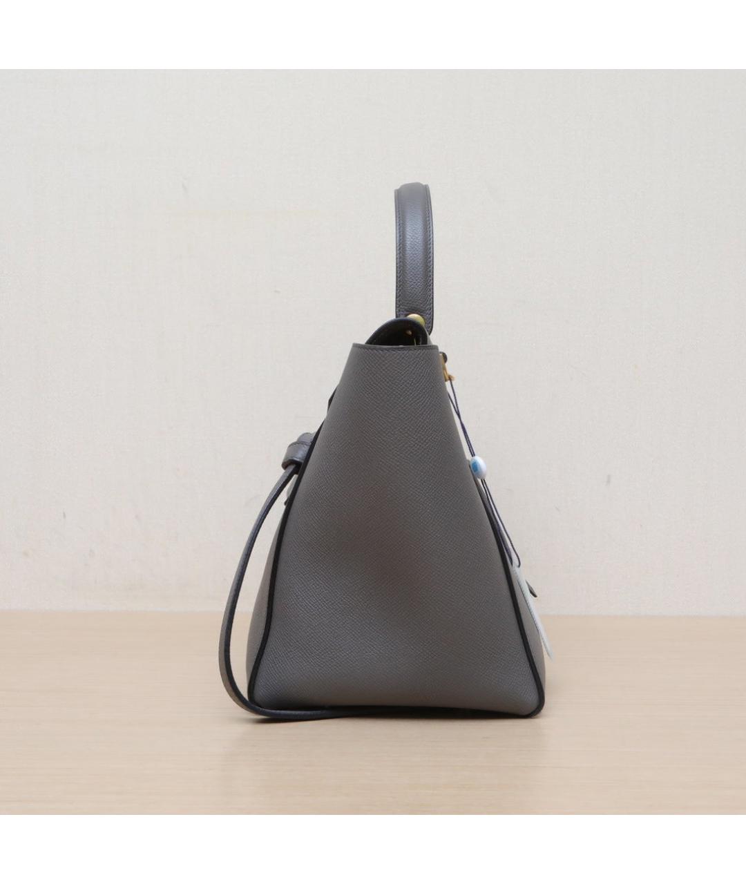 CELINE Серая кожаная сумка через плечо, фото 5