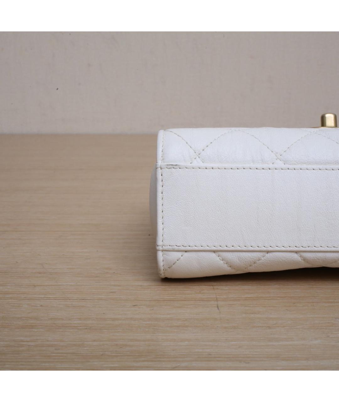 CHANEL Белая кожаная сумка через плечо, фото 9