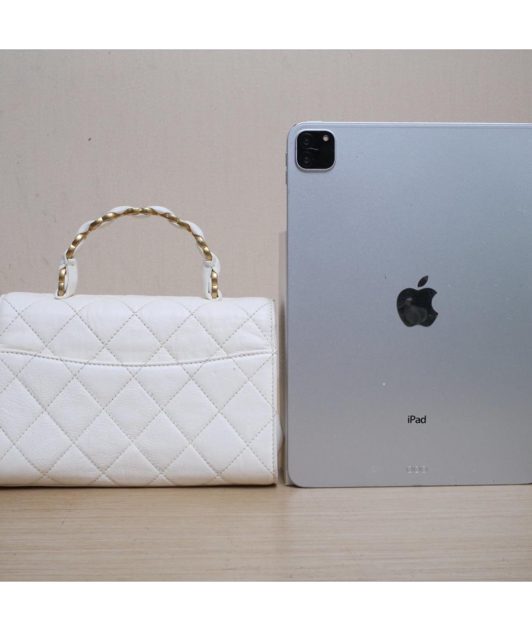 CHANEL Белая кожаная сумка через плечо, фото 7