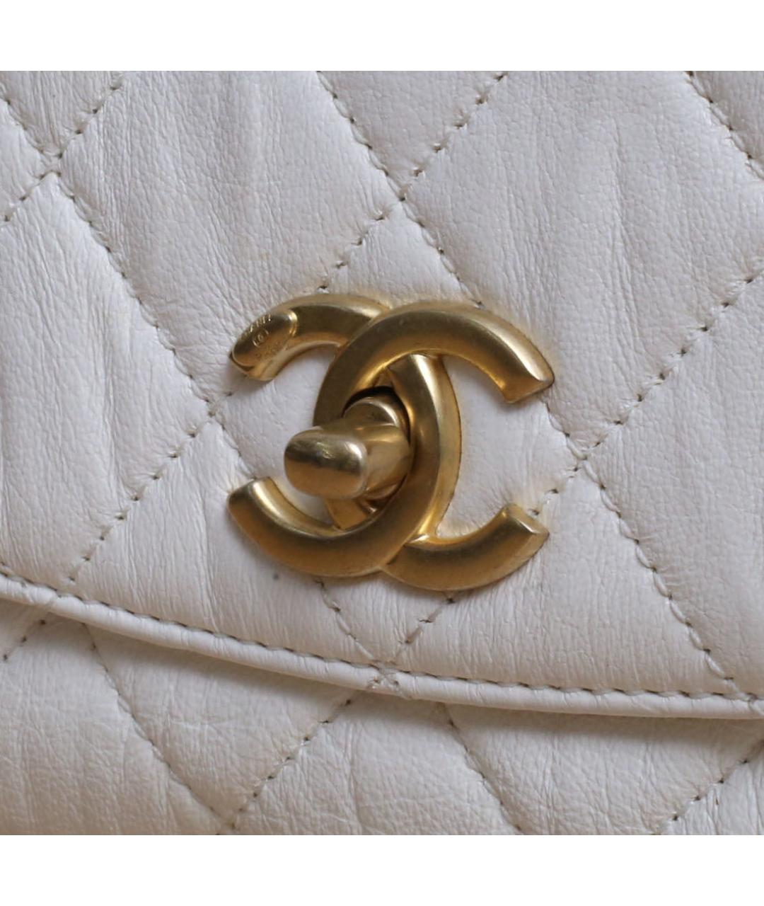 CHANEL Белая кожаная сумка через плечо, фото 8
