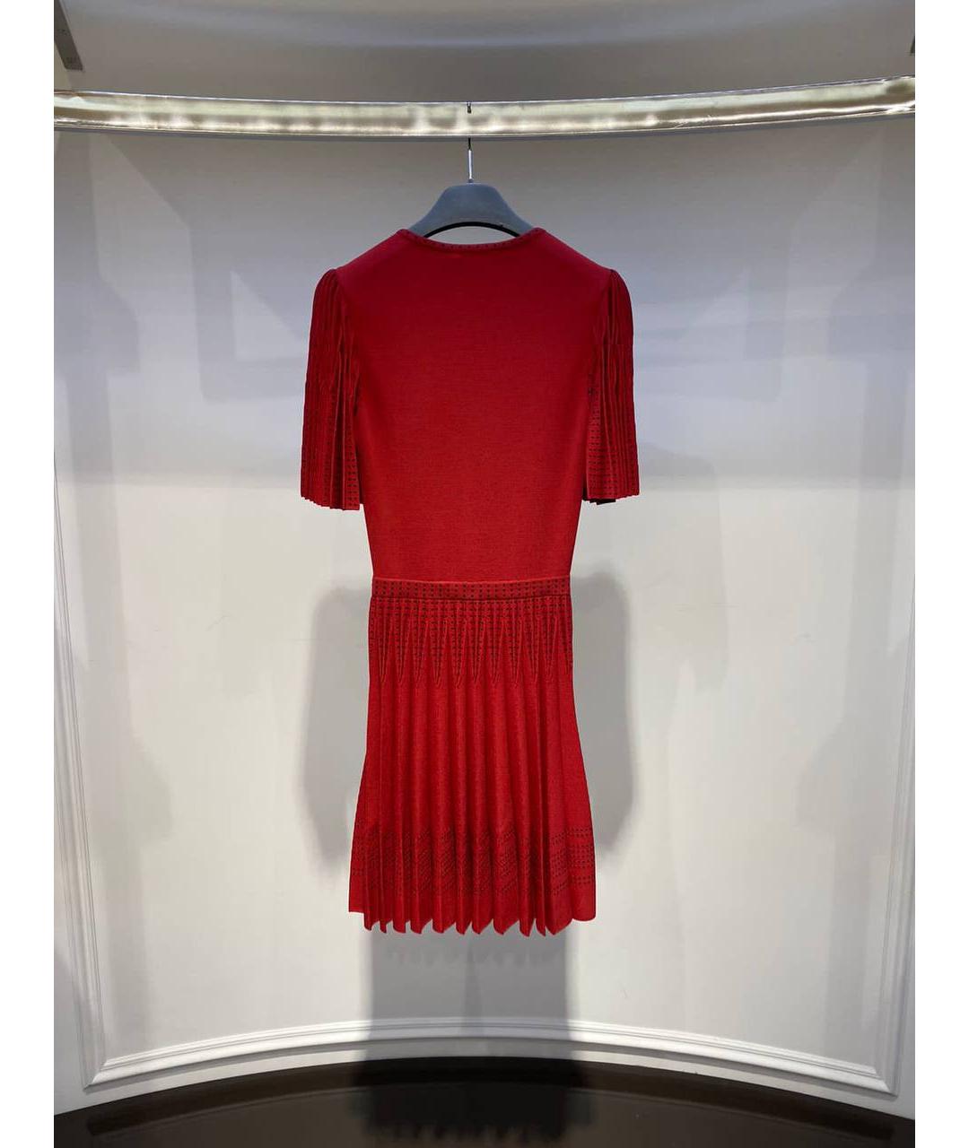 ALEXANDER MCQUEEN Красное шерстяное повседневное платье, фото 3