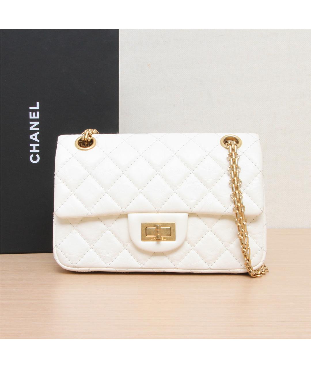 CHANEL Белая кожаная сумка через плечо, фото 2