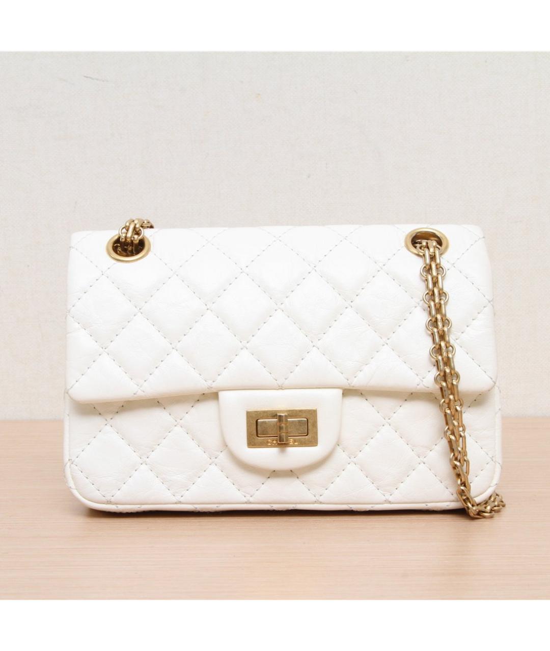 CHANEL Белая кожаная сумка через плечо, фото 3