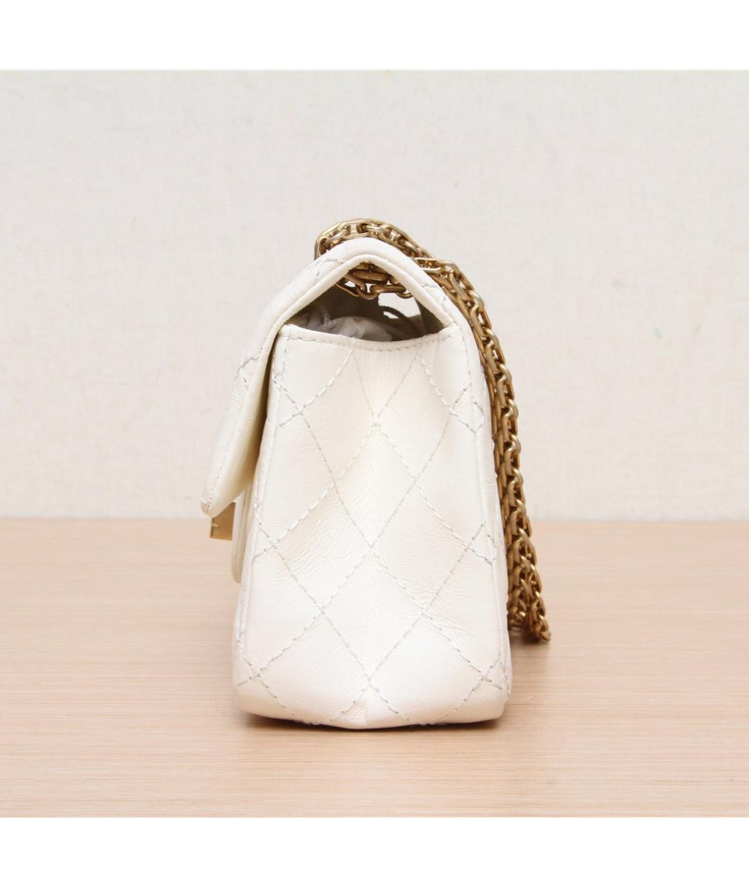 CHANEL Белая кожаная сумка через плечо, фото 5
