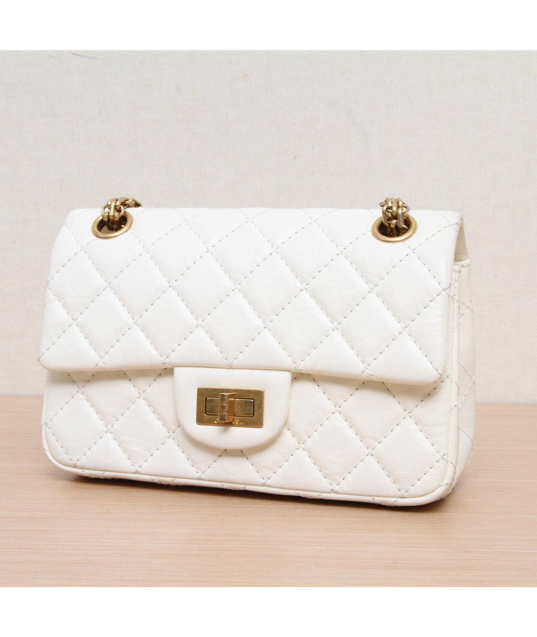 CHANEL Белая кожаная сумка через плечо, фото 4