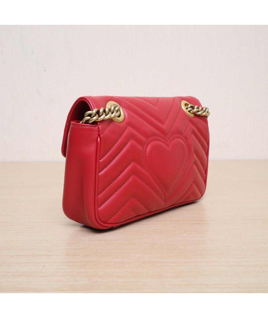 GUCCI Красная кожаная сумка через плечо, фото 6