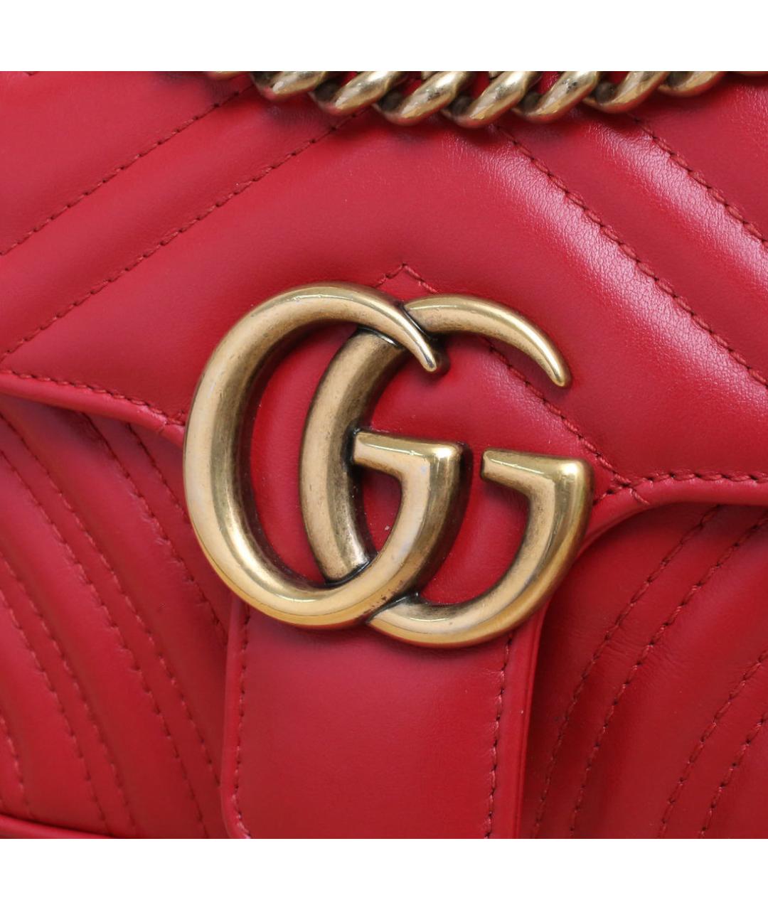 GUCCI Красная кожаная сумка через плечо, фото 8