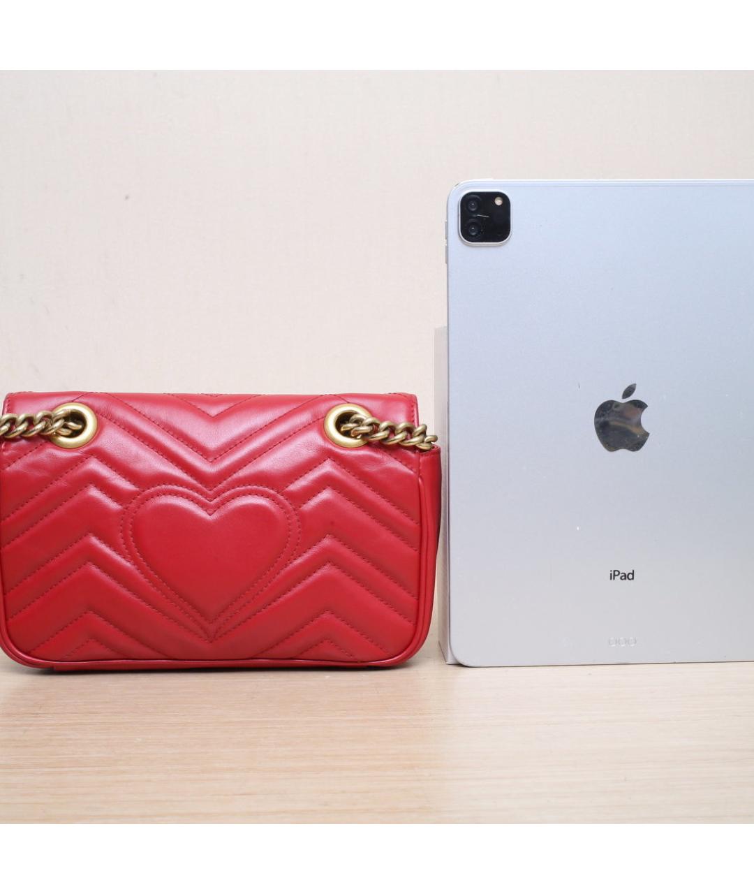 GUCCI Красная кожаная сумка через плечо, фото 7