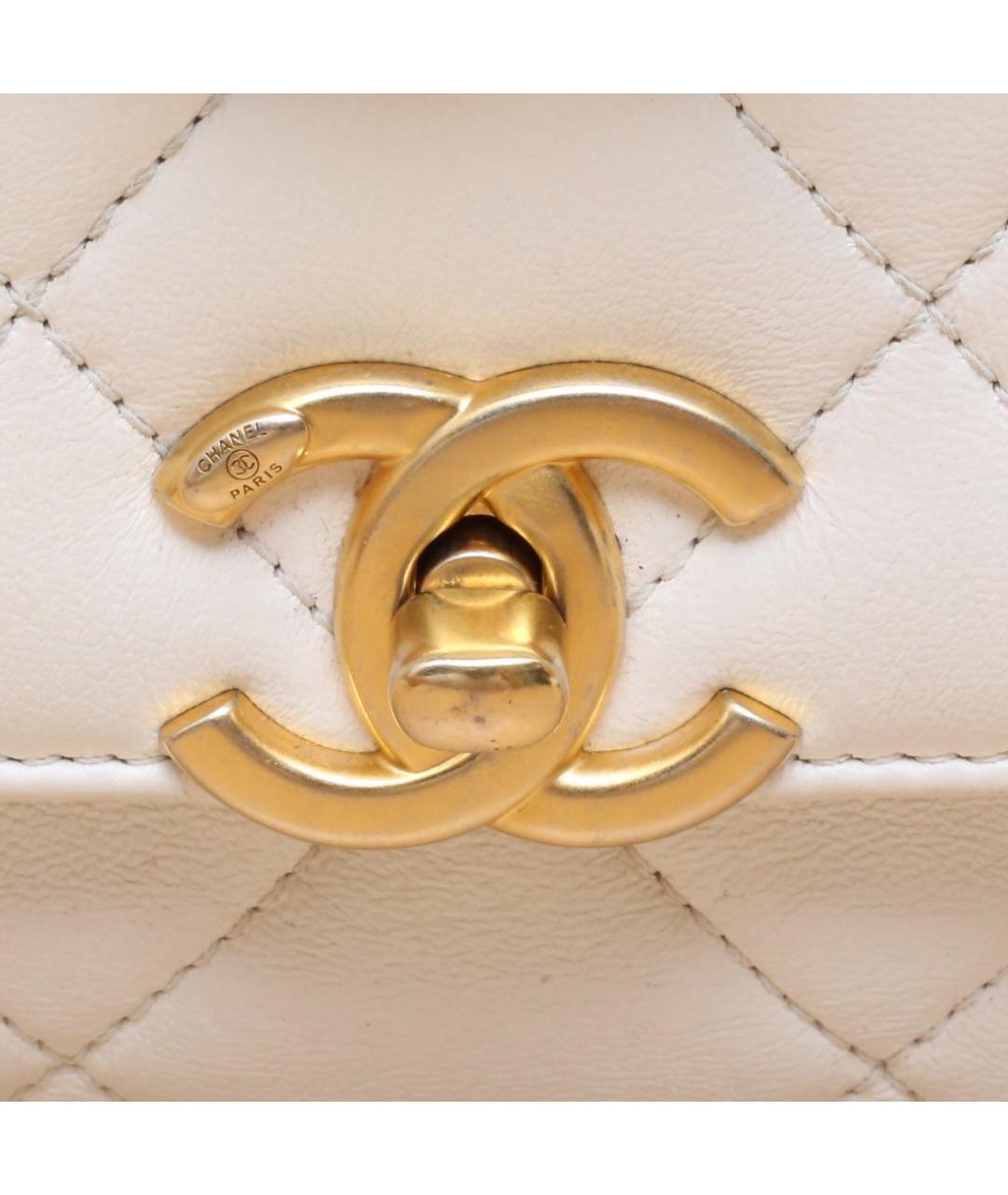 CHANEL Белая кожаная сумка через плечо, фото 8