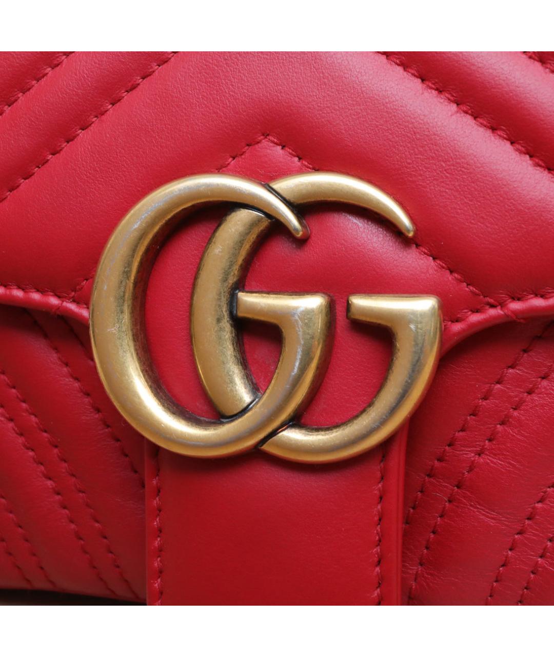 GUCCI Красная кожаная сумка через плечо, фото 8