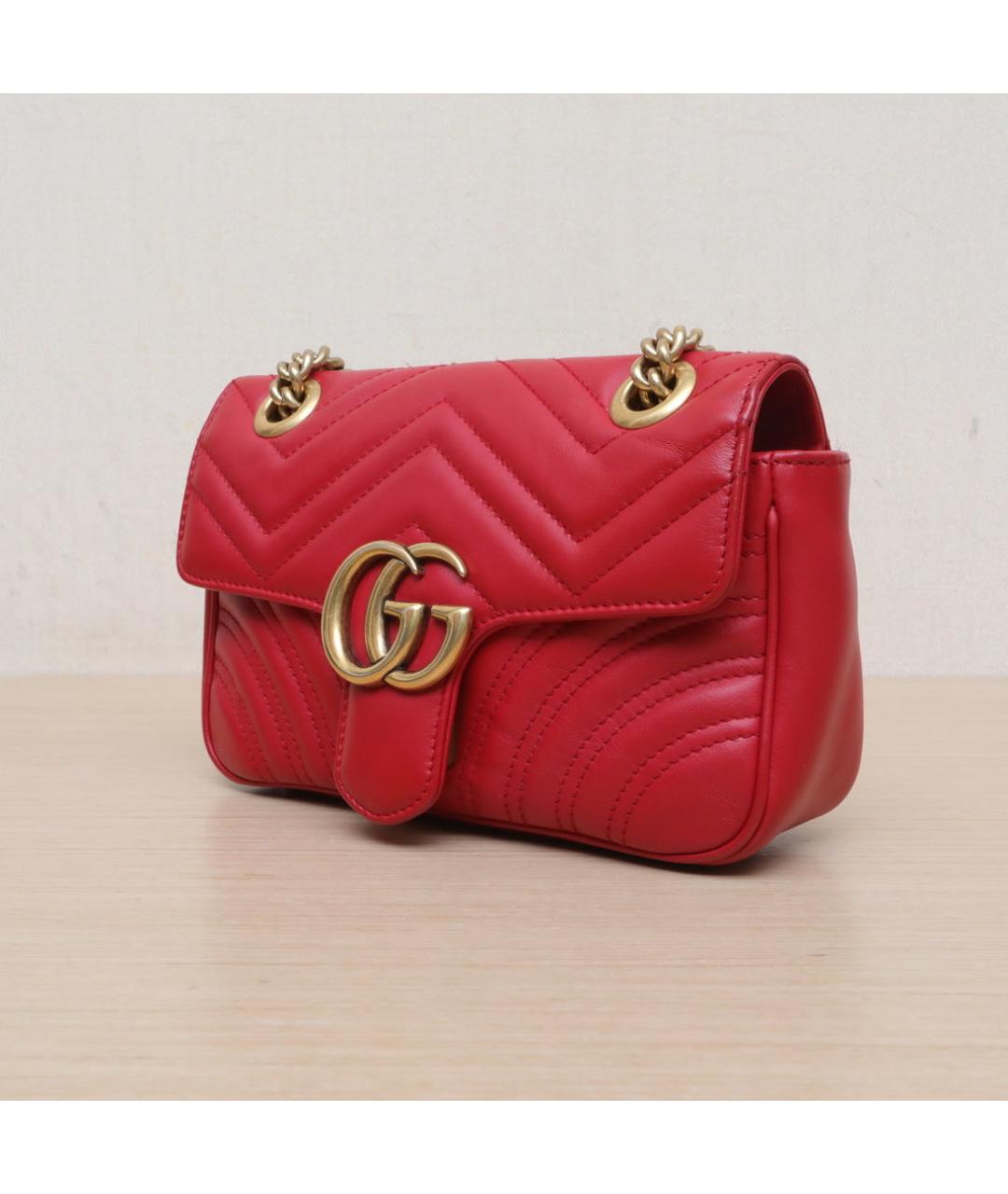 GUCCI Красная кожаная сумка через плечо, фото 4