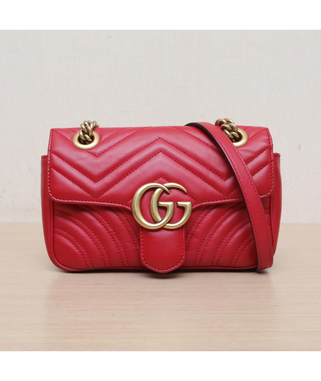 GUCCI Красная кожаная сумка через плечо, фото 3