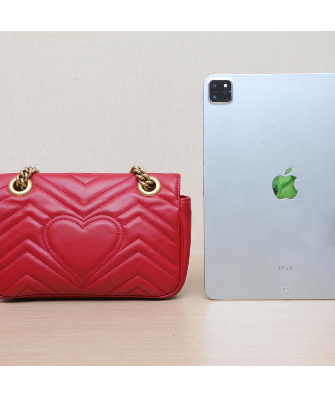 GUCCI Красная кожаная сумка через плечо, фото 7