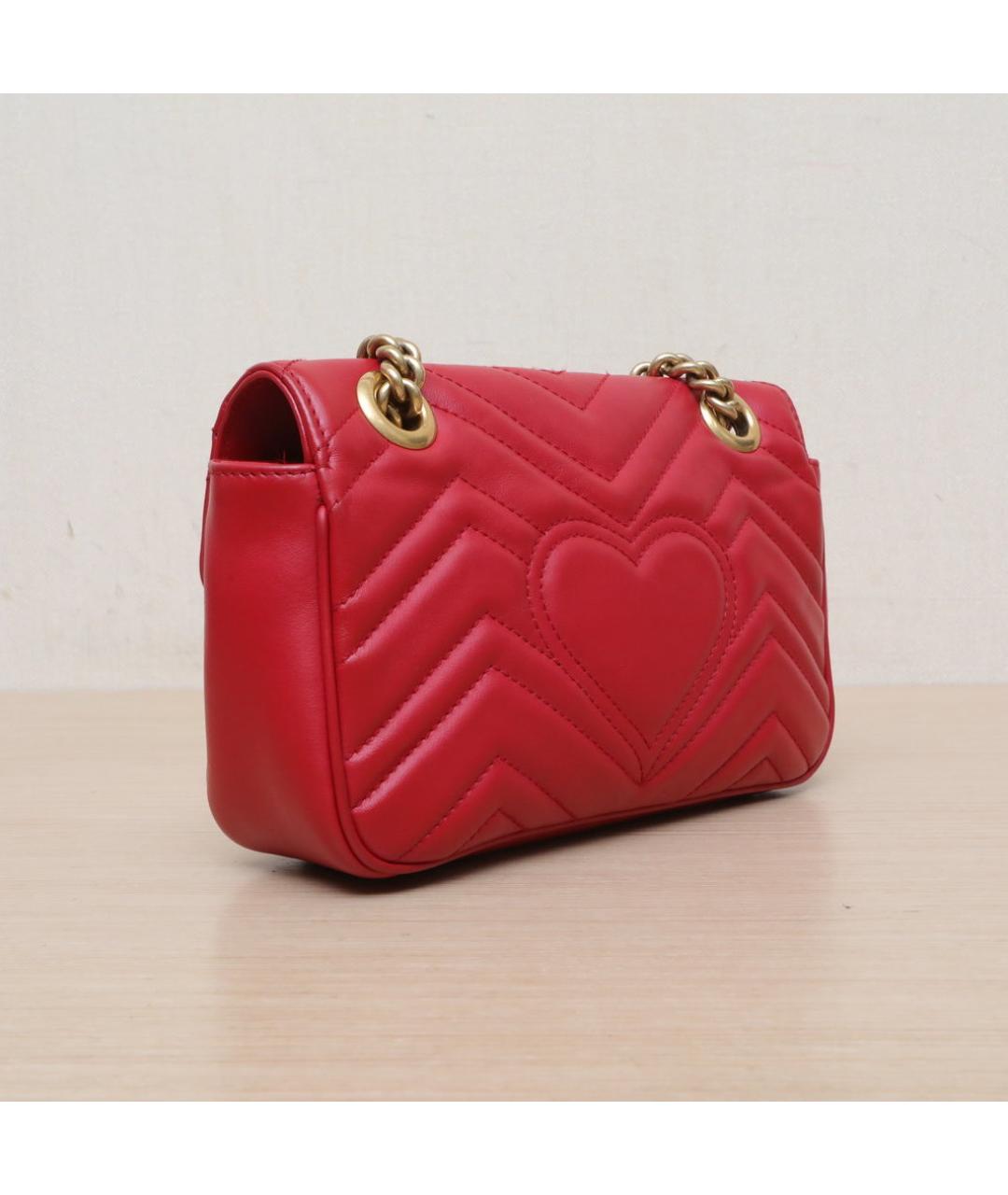 GUCCI Красная кожаная сумка через плечо, фото 6