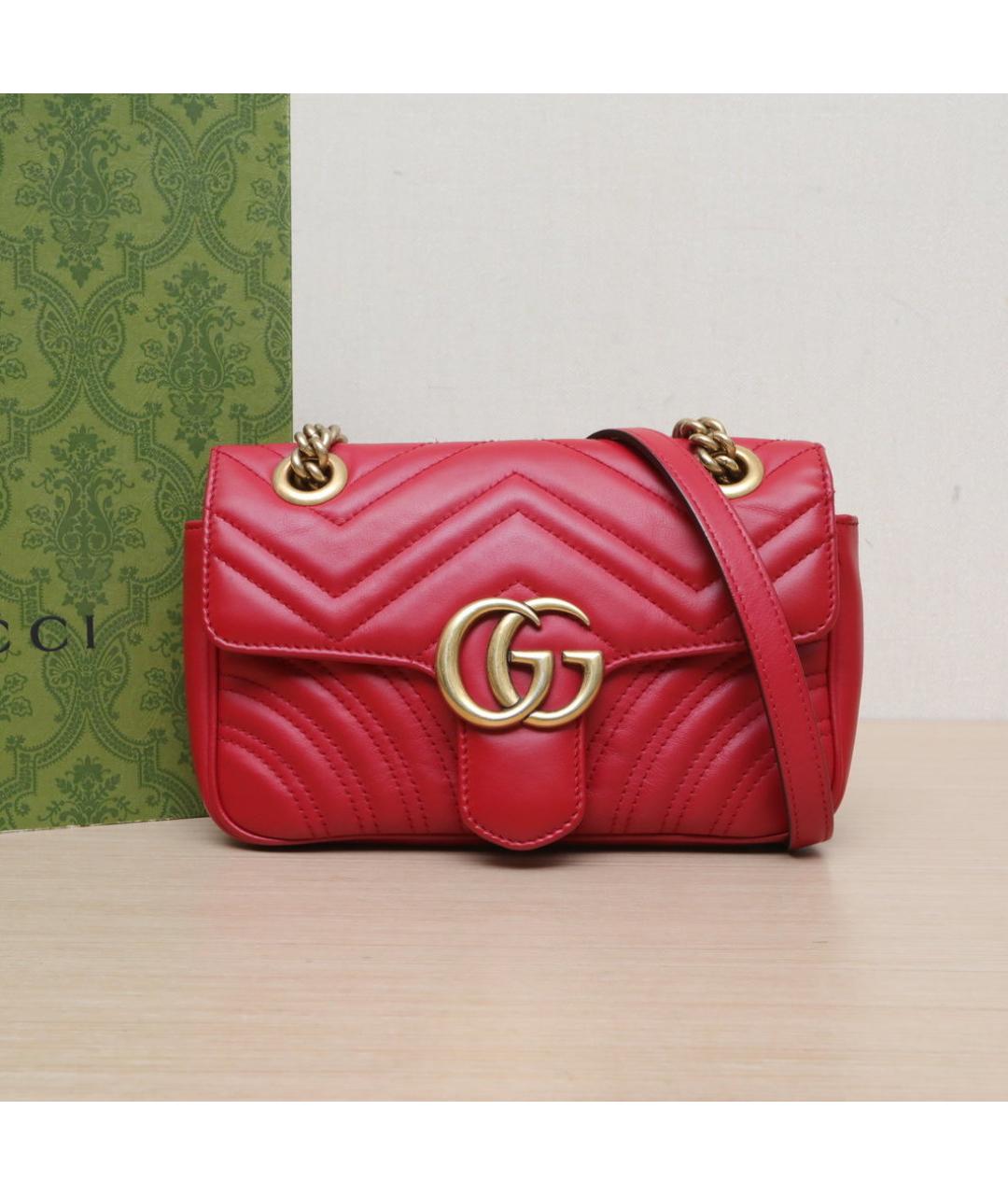 GUCCI Красная кожаная сумка через плечо, фото 2