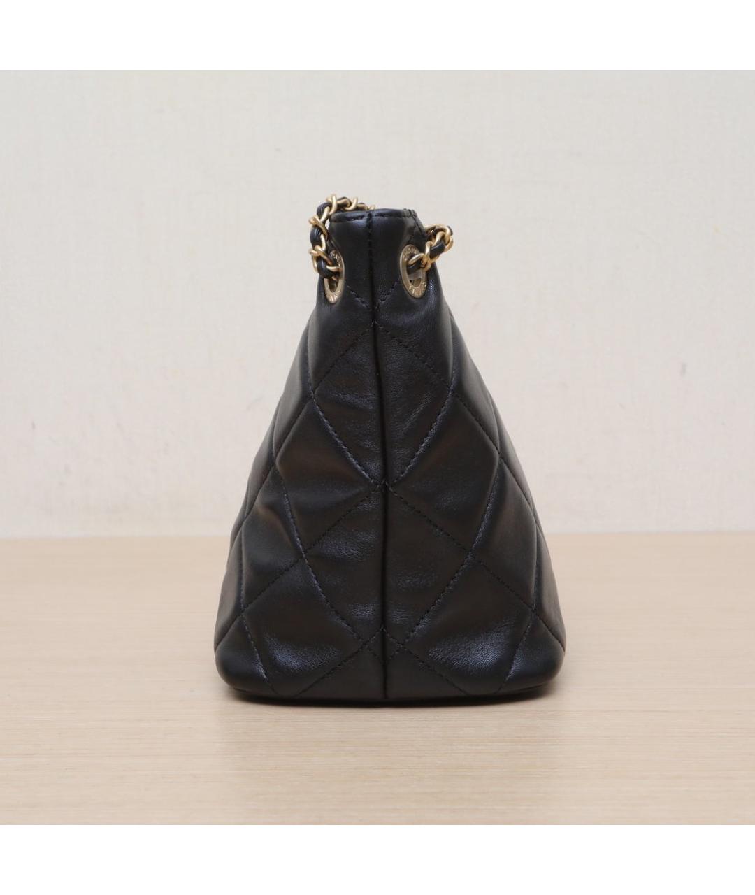 CHANEL Черная кожаная сумка через плечо, фото 5
