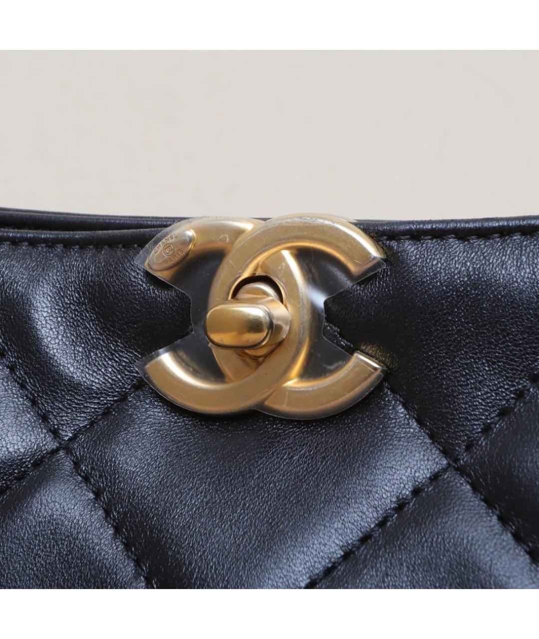 CHANEL Черная кожаная сумка через плечо, фото 8