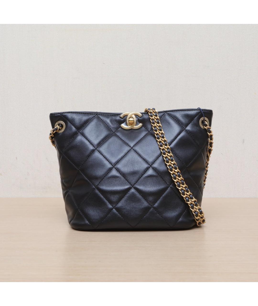 CHANEL Черная кожаная сумка через плечо, фото 3