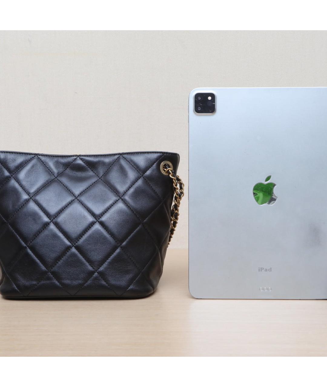 CHANEL Черная кожаная сумка через плечо, фото 7