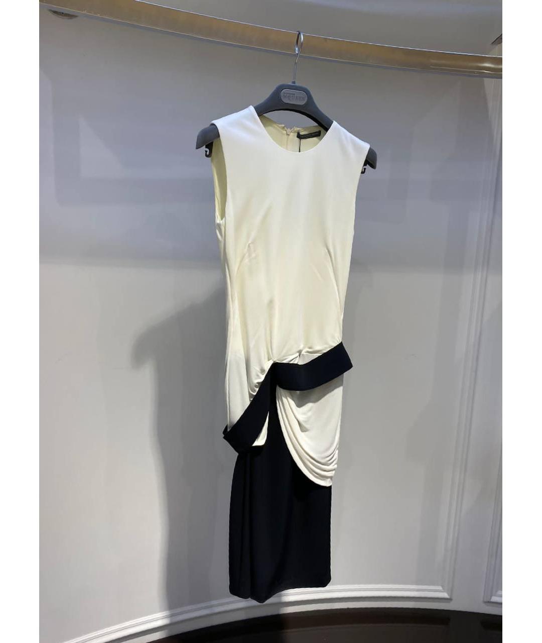 ALEXANDER MCQUEEN Белое вискозное коктейльное платье, фото 2