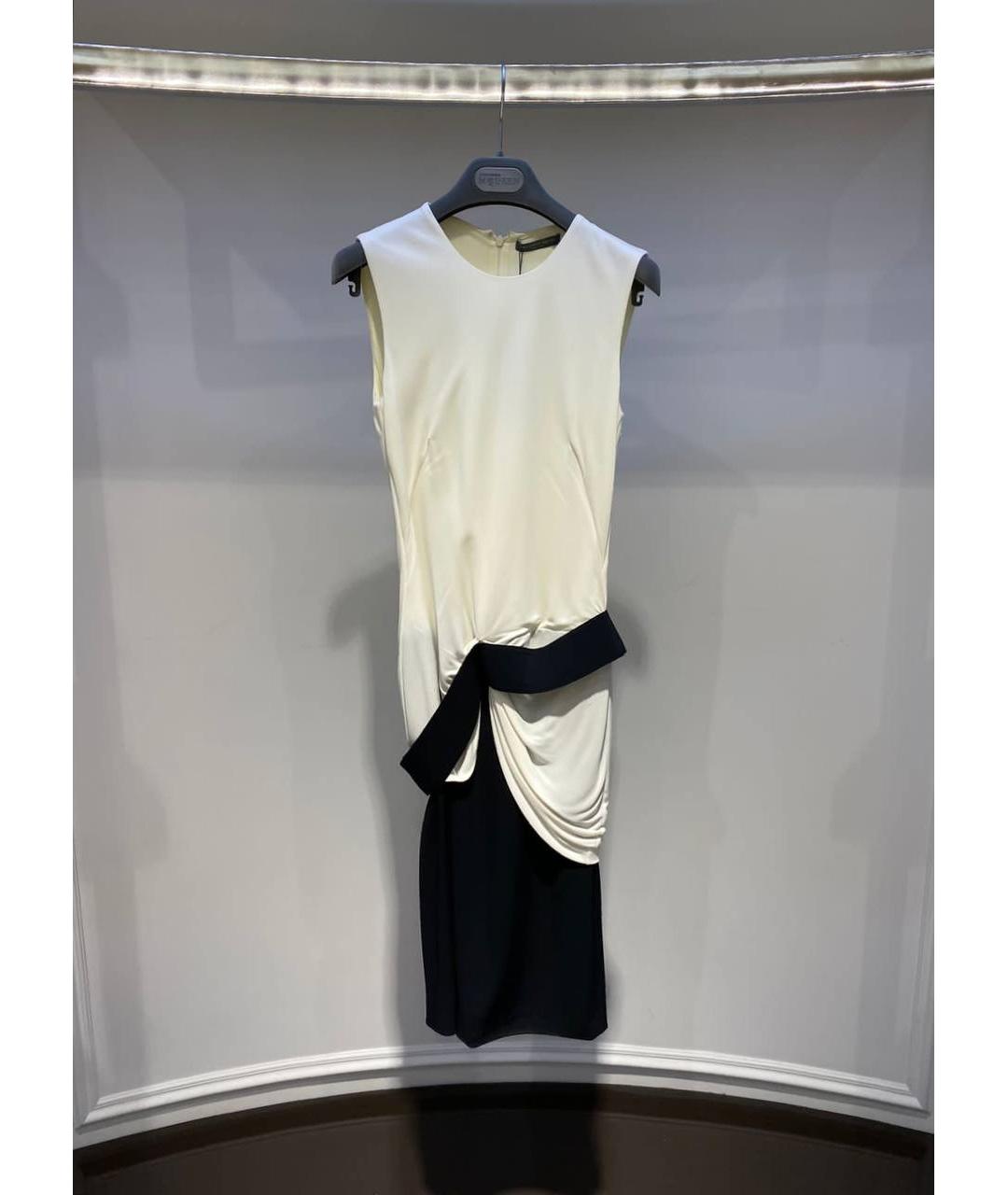 ALEXANDER MCQUEEN Белое вискозное коктейльное платье, фото 4