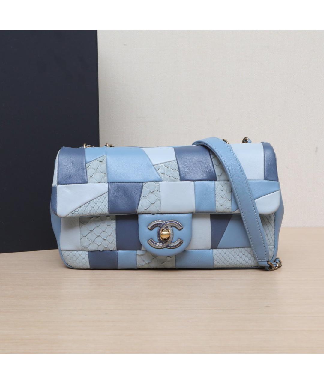 CHANEL Синяя кожаная сумка через плечо, фото 2