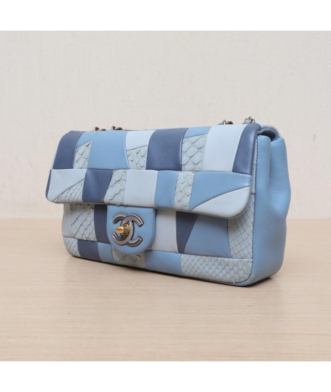 CHANEL Синяя кожаная сумка через плечо, фото 4
