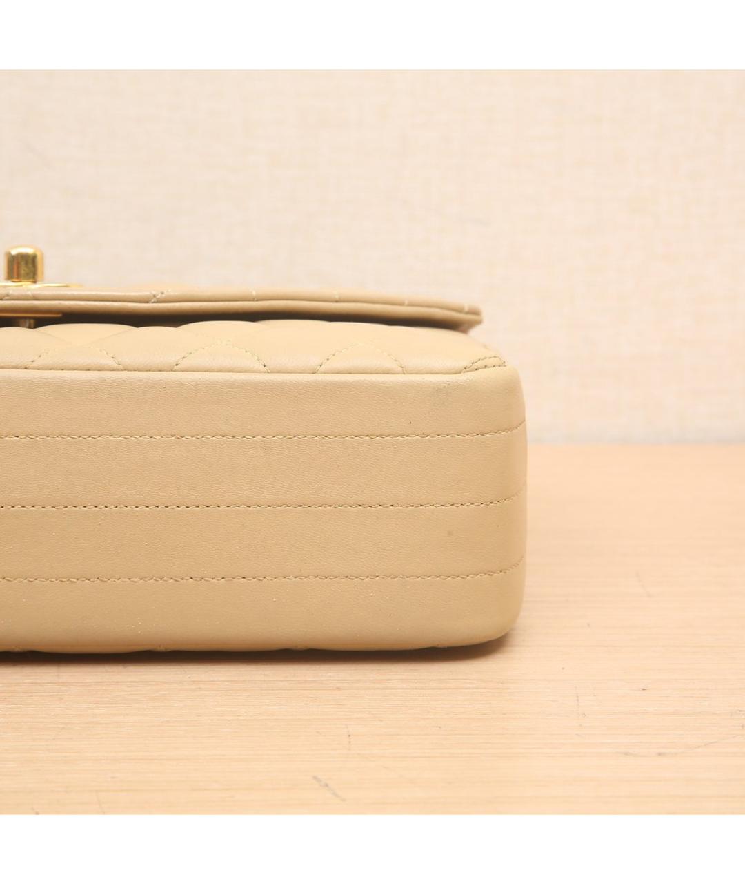 CHANEL Бежевая кожаная сумка через плечо, фото 6