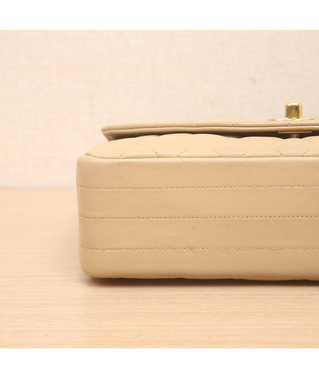 CHANEL Бежевая кожаная сумка через плечо, фото 7