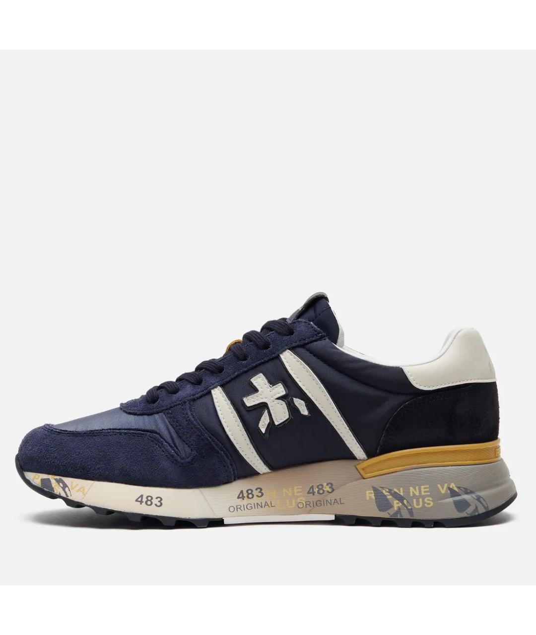 PREMIATA Темно-синие замшевые низкие кроссовки / кеды, фото 7