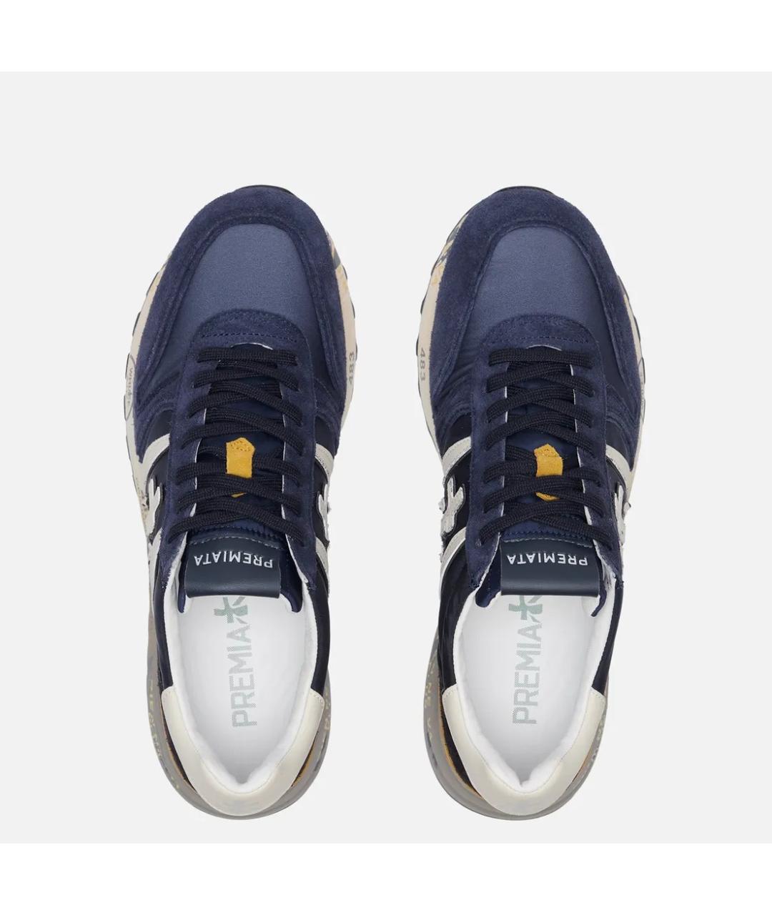 PREMIATA Темно-синие замшевые низкие кроссовки / кеды, фото 3