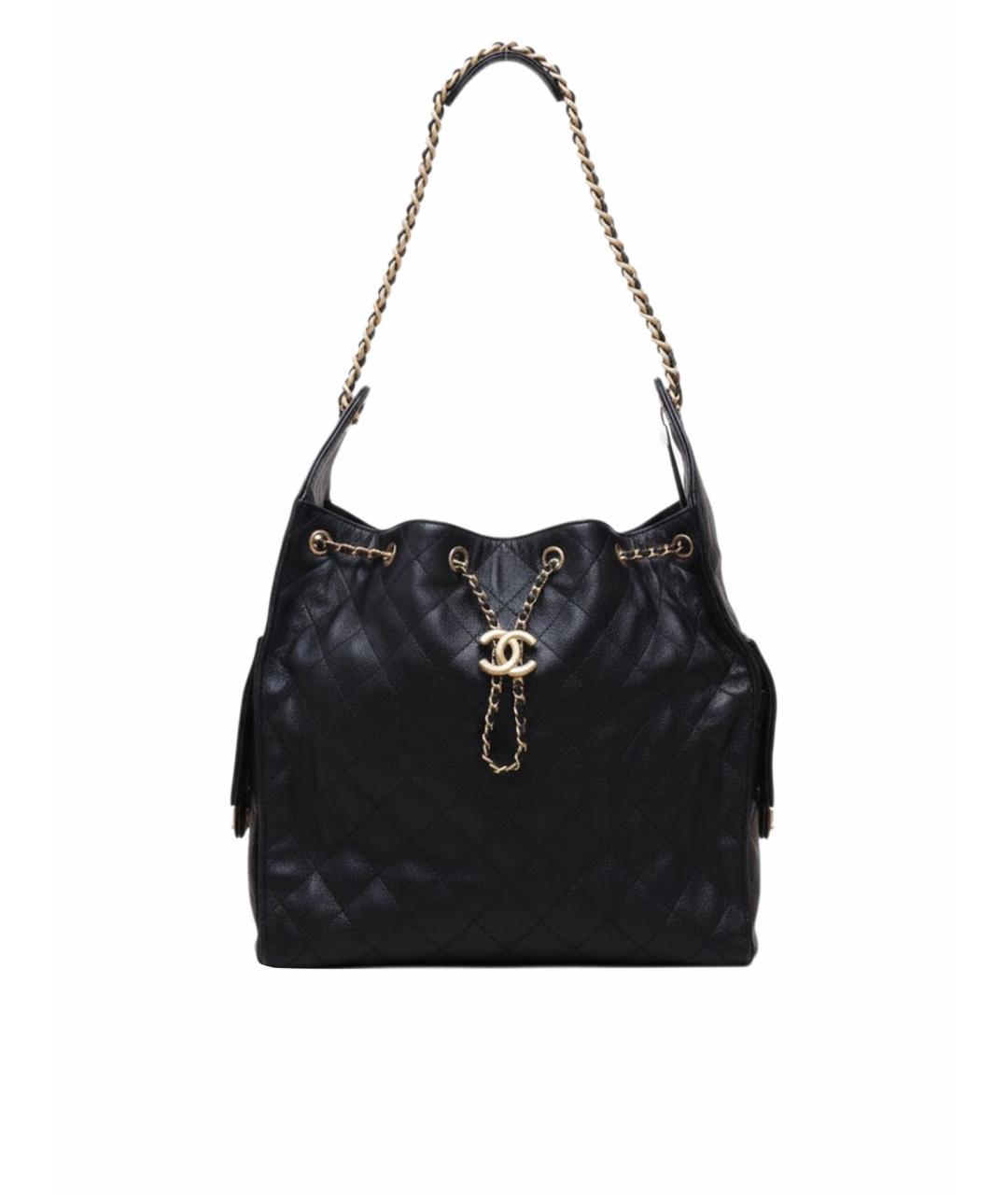 CHANEL Черная кожаная сумка через плечо, фото 1
