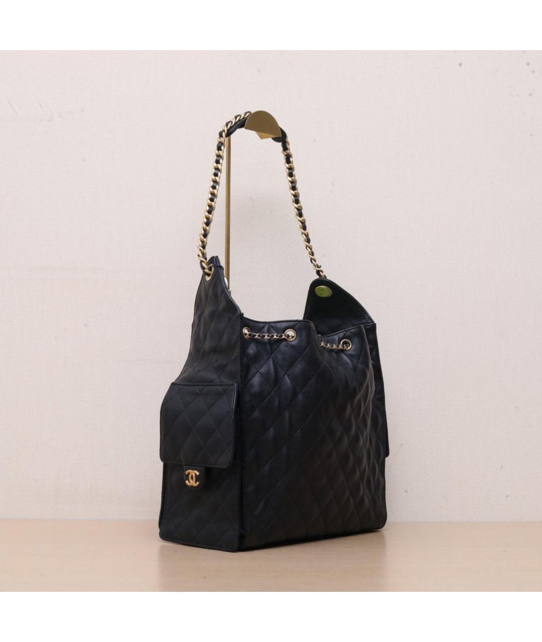 CHANEL Черная кожаная сумка через плечо, фото 6