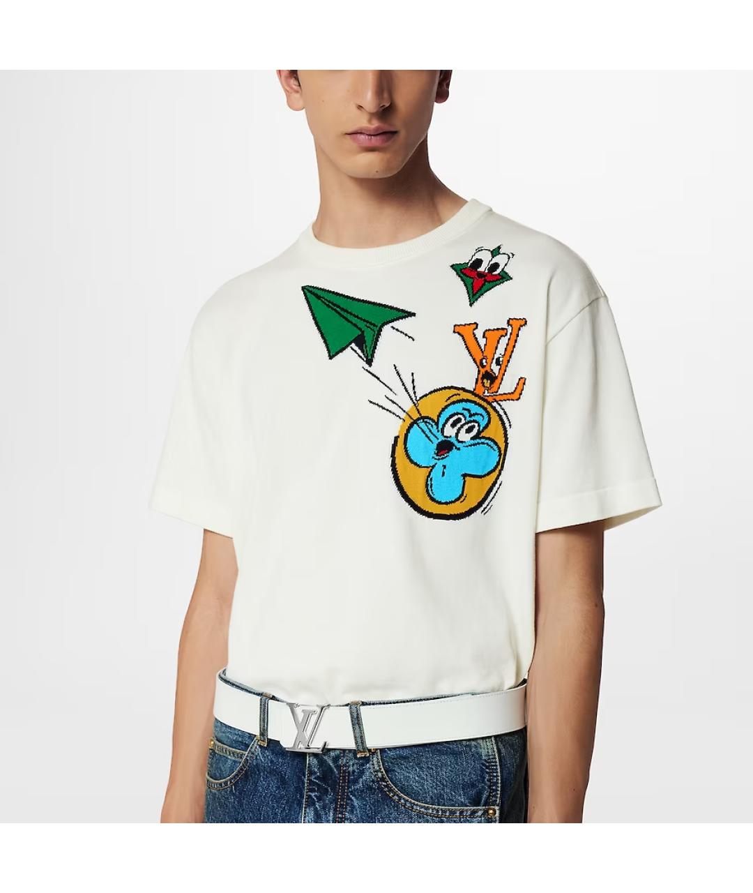 LOUIS VUITTON Белая хлопковая футболка, фото 6