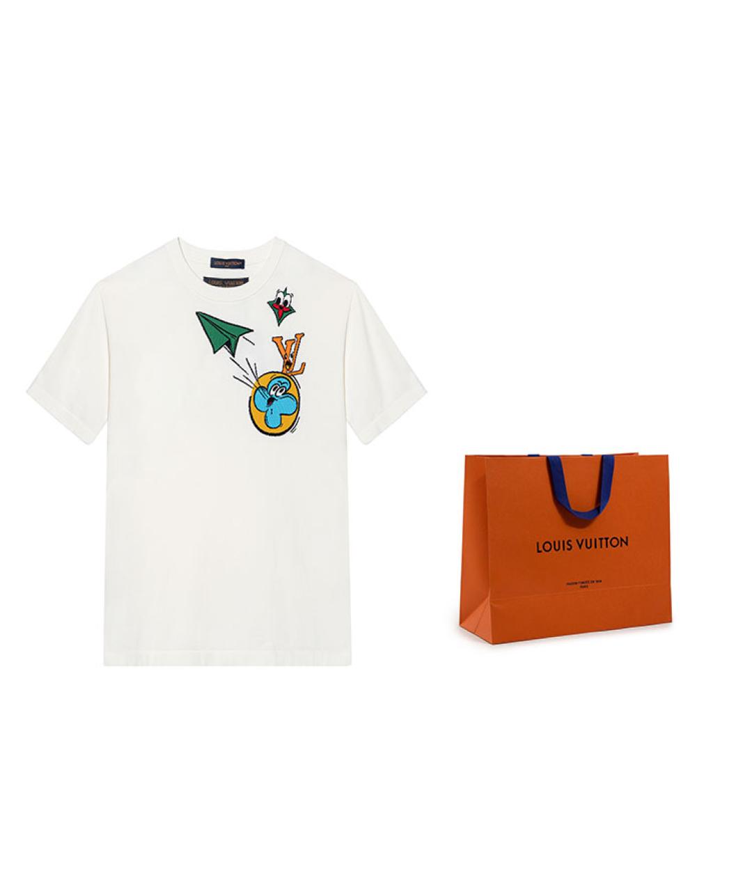 LOUIS VUITTON Белая хлопковая футболка, фото 3