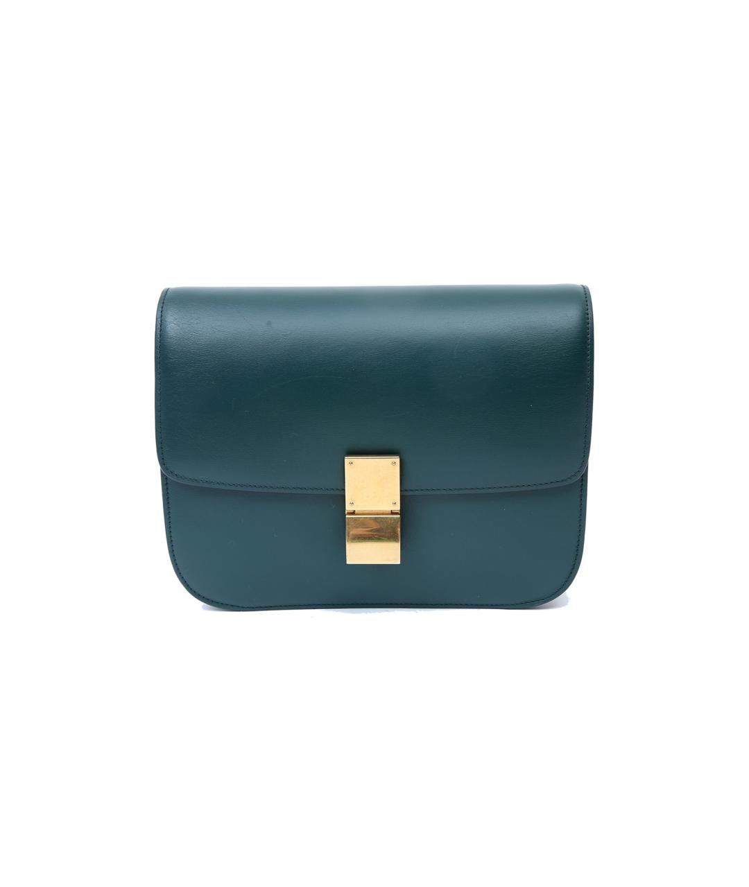 CELINE Зеленая кожаная сумка через плечо, фото 1