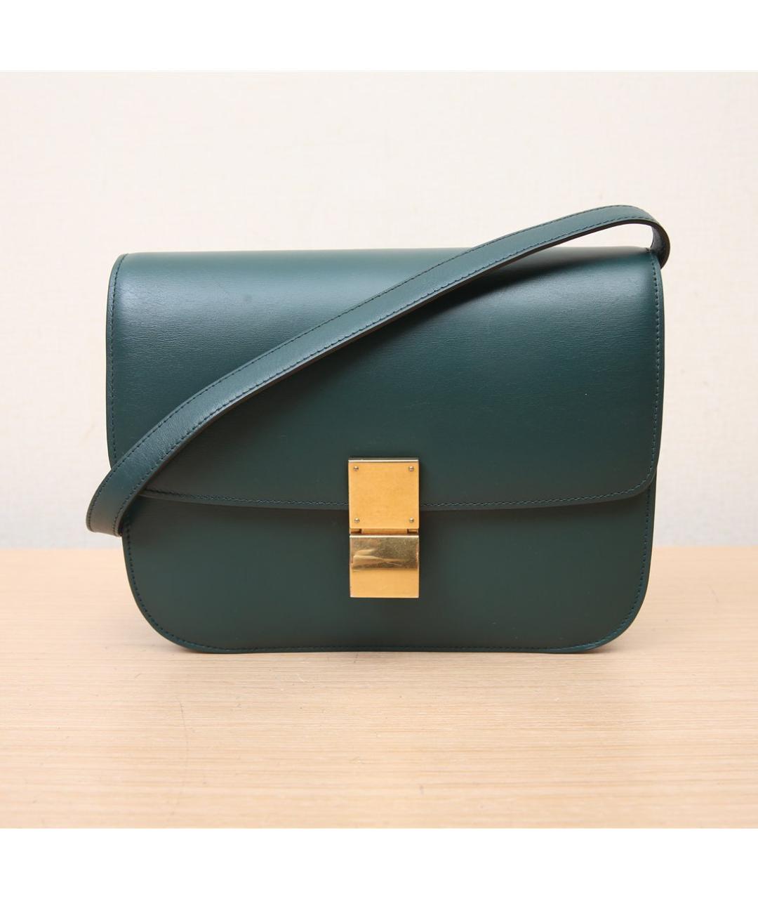 CELINE Зеленая кожаная сумка через плечо, фото 2