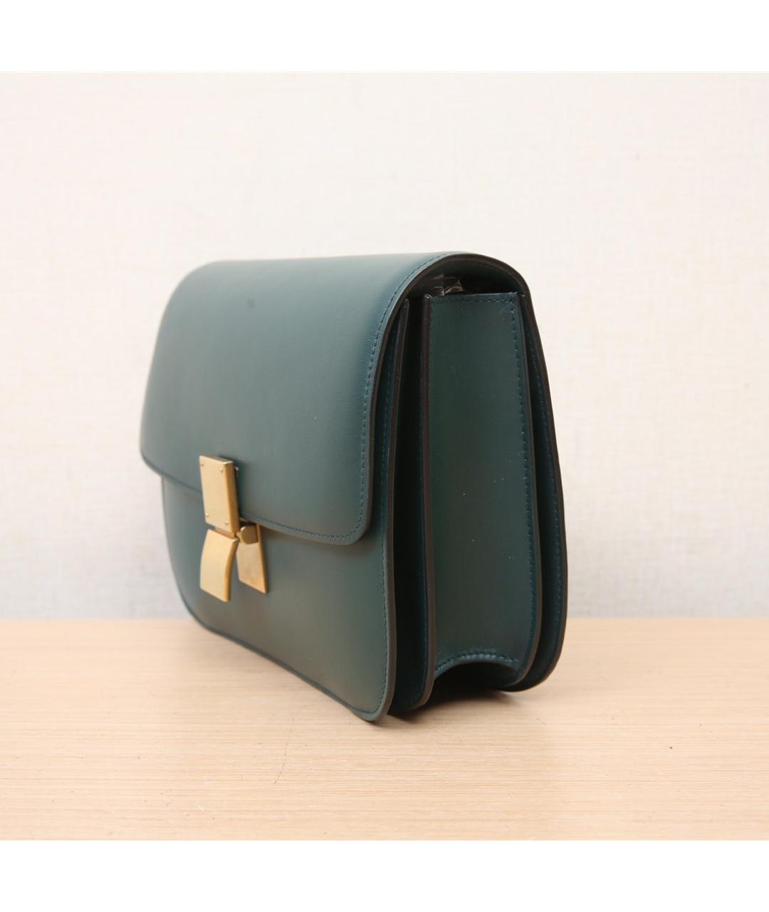 CELINE Зеленая кожаная сумка через плечо, фото 3