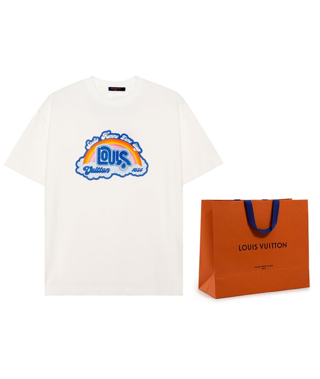 LOUIS VUITTON Белая хлопковая футболка, фото 3