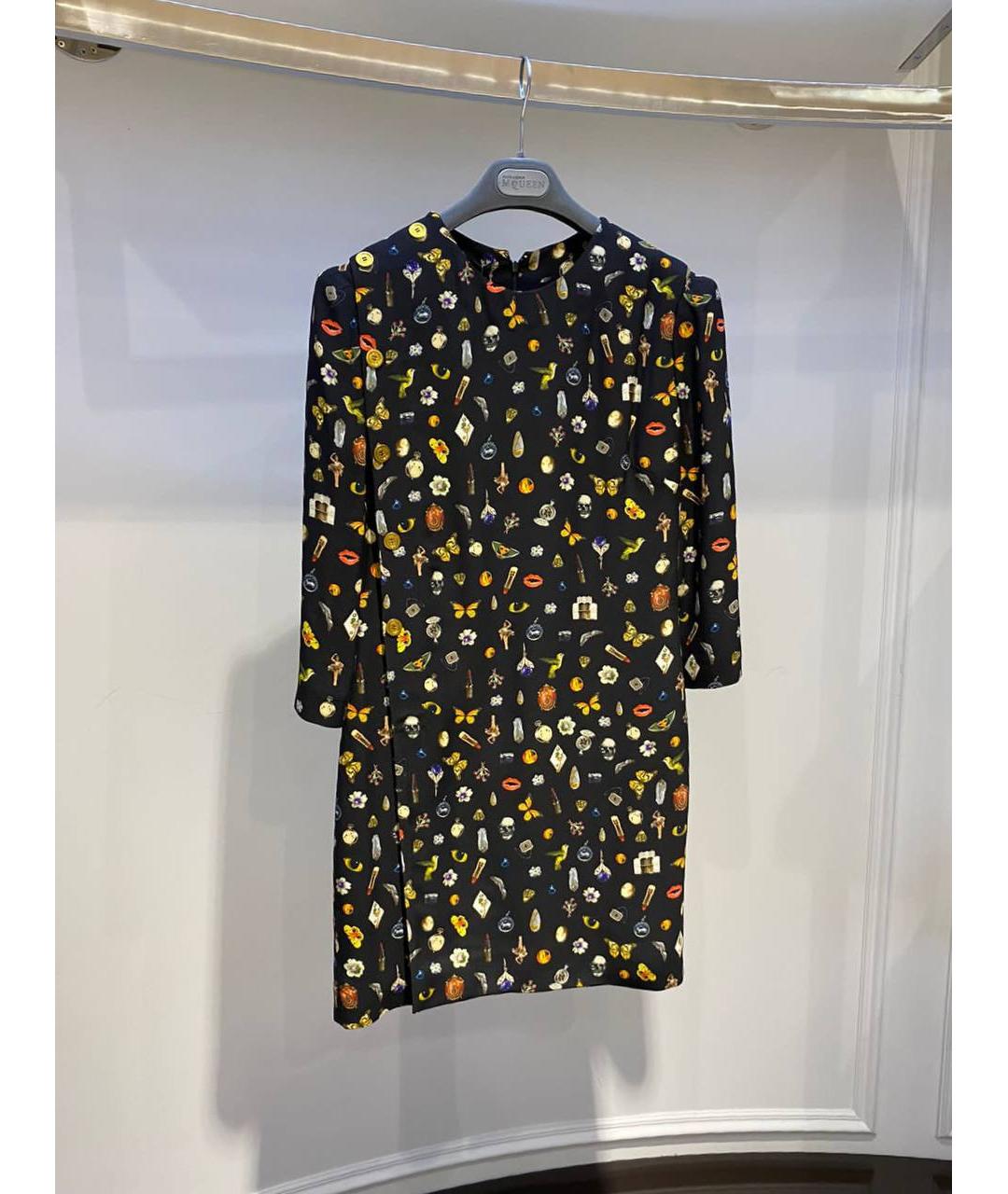 ALEXANDER MCQUEEN Черное вискозное повседневное платье, фото 2